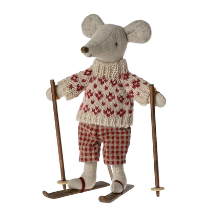 Maileg, Winter Mouse with Skis, Mum