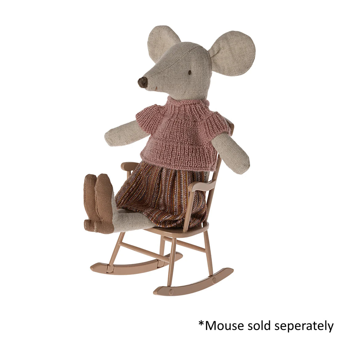 Maileg, Rocking Chair, Mouse, Dark Powder