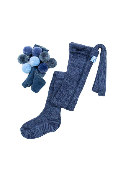 Silly Silas Footed Cotton Tights Denim