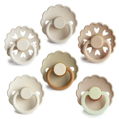 FRIGG 6-Pack Pacifiers - Round Latex - Cinnamon Charm