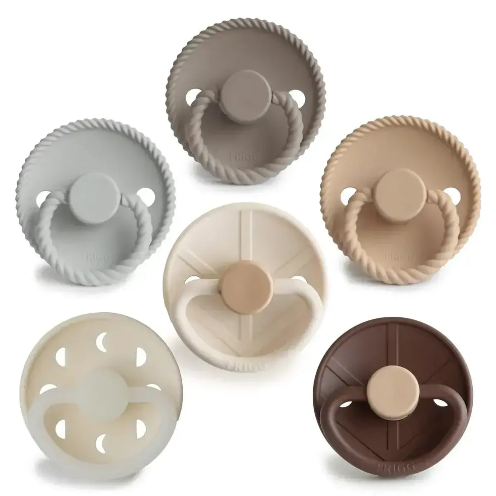 FRIGG 6-Pack Pacifiers - Round Silicone - Earthy Wonder