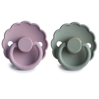 Daisy Pacifier  Heather/Lily Pad Natural Rubber - Pudgy Fingers