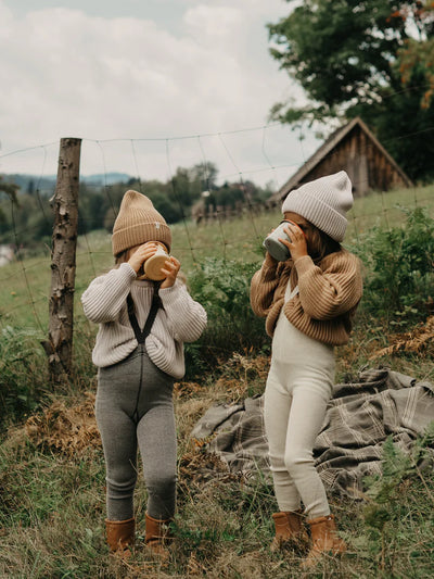 Wooly Footless Wool Tights Cream Blend