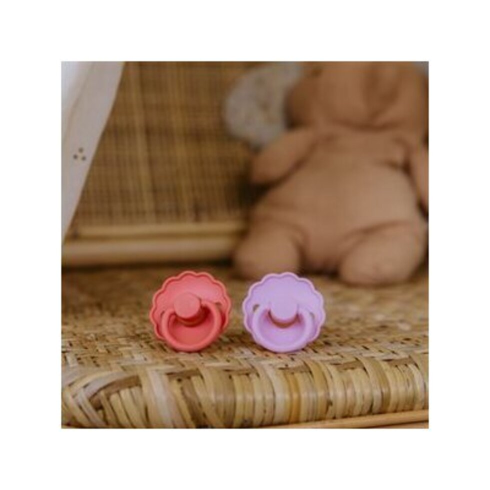 FRIGG 4-Pack Pacifiers - Round Latex - Rosy Romance