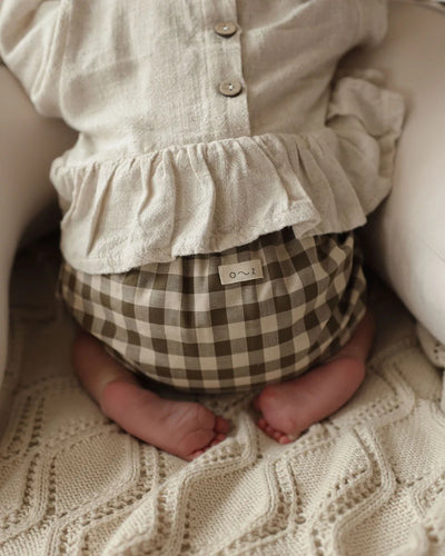 Olive Gingham Shortie