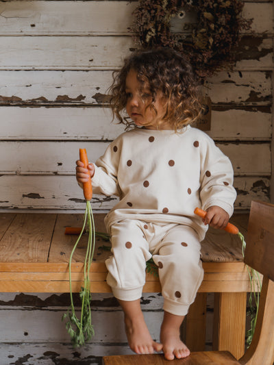 Undyed Cotton Dots Sweatpants