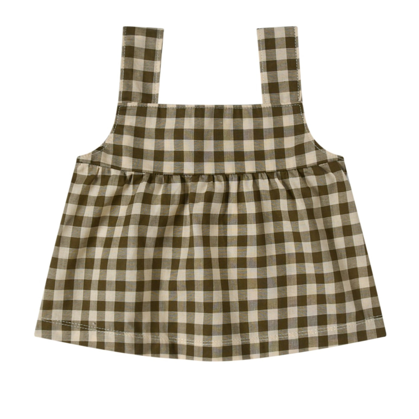 Olive Gingham Dolce Top