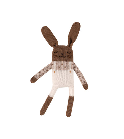 BUNNY KNIT TOY - ECRU OVERALLS