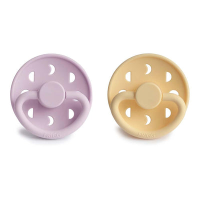 Moon Phase Pacifier Pale Daffodil/Soft Lilac Silicone - Pudgy Fingers