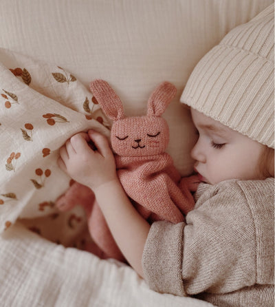 KNIT CUDDLE CLOTH - BUNNY ROSE