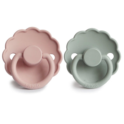 Daisy Pacifier Sage/Blush Silicone - Pudgy Fingers