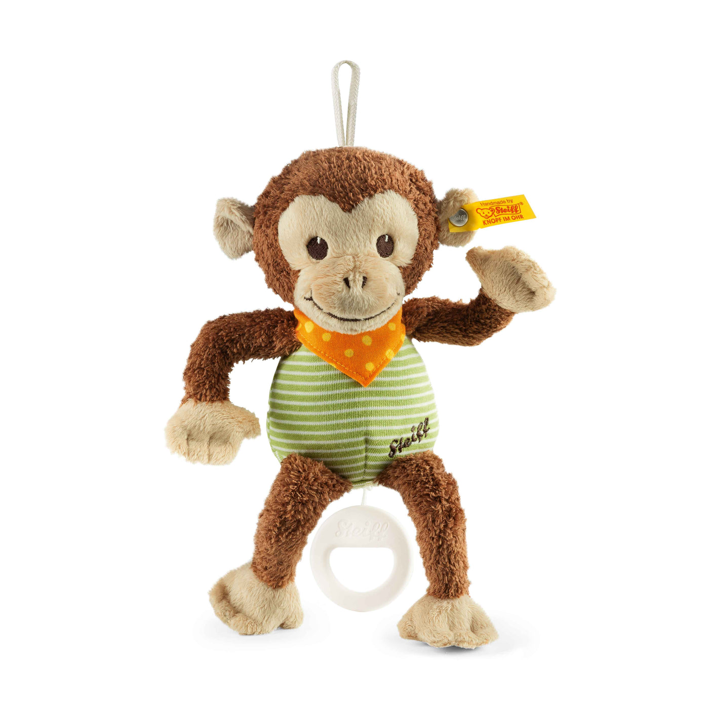 Jocko Monkey Music Box Brown/Beige/Green 22cm