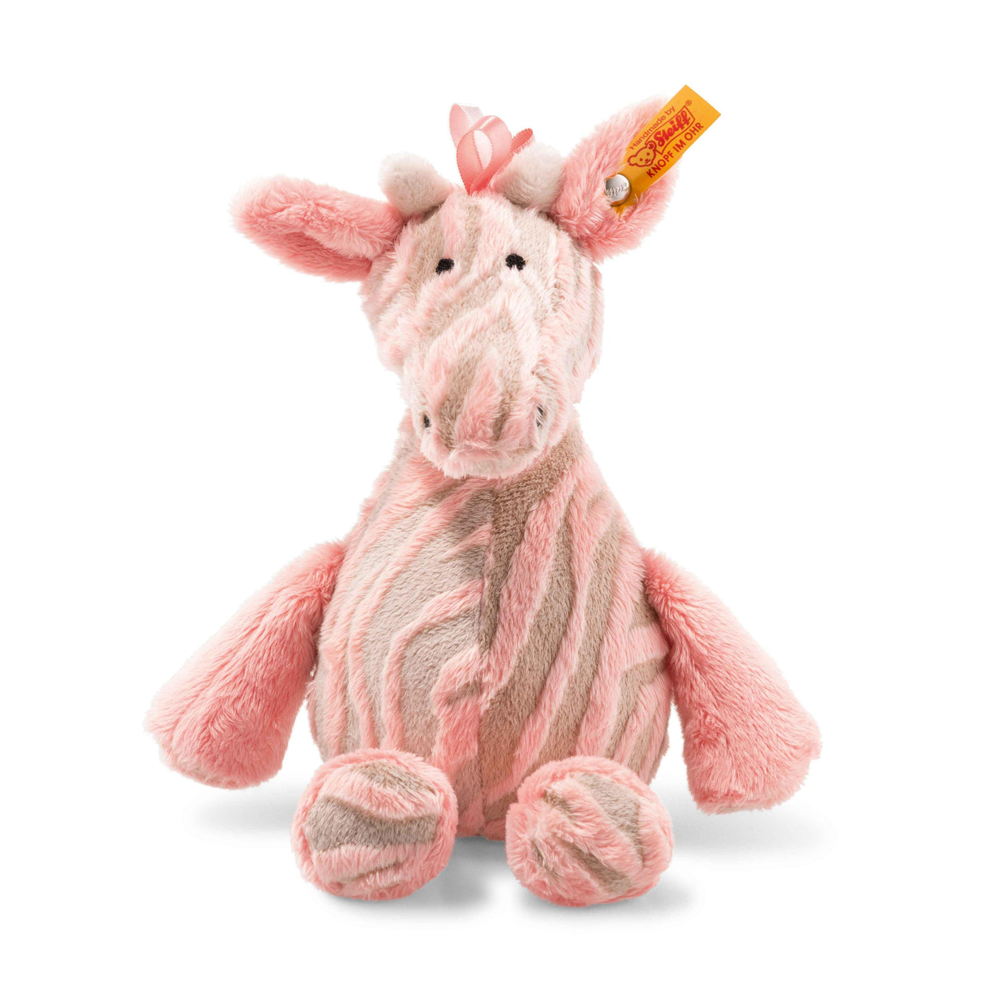 Soft Cuddly Friends Giselle Bell Giraffe Pink 25cm - Pudgy Fingers