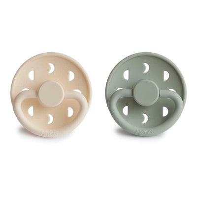 Moon Phase Pacifier Cream/Sage Silicone - Pudgy Fingers