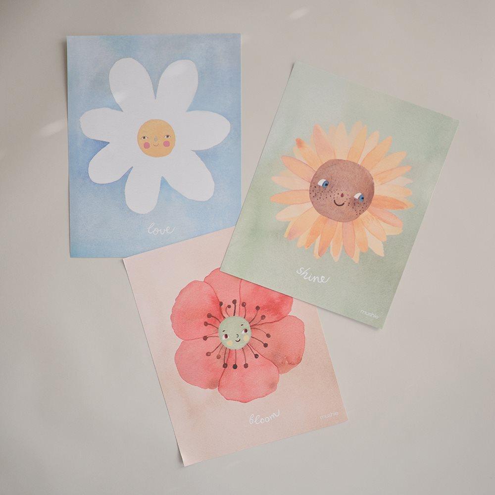 Mushie Floral Poster (3-pack) - Pudgy Fingers