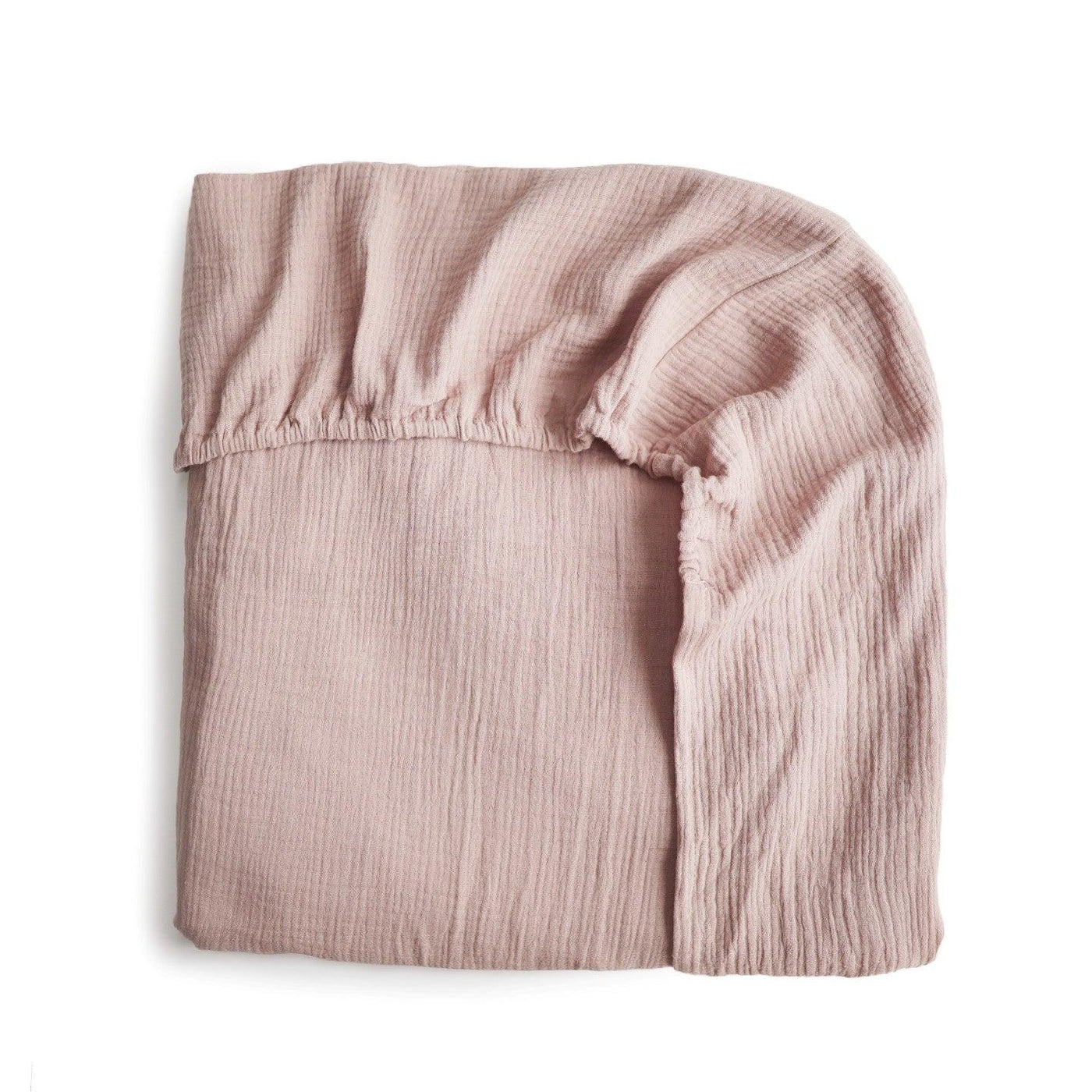 Mushie Crib/Bassinet Sheet - Blush - Pudgy Fingers