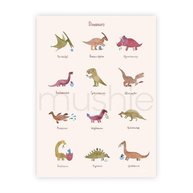 Mushie Dinosaur Poster - Pudgy Fingers